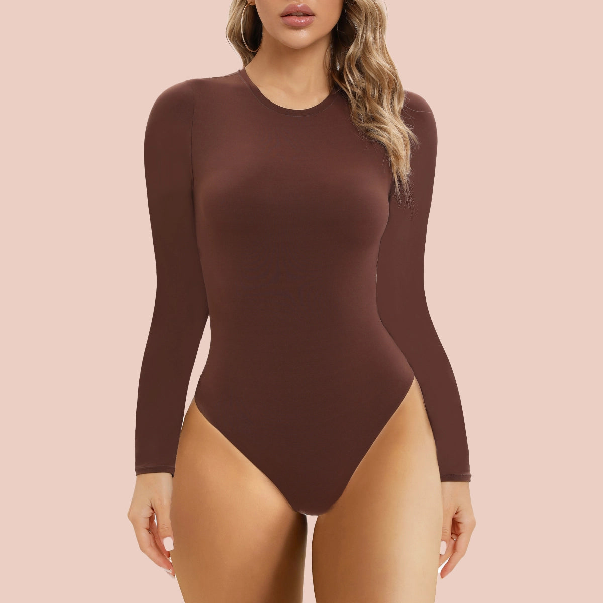 The Shapewear Long Sleeve Bodysuit in Cocoa – Proper Apparel Boutique